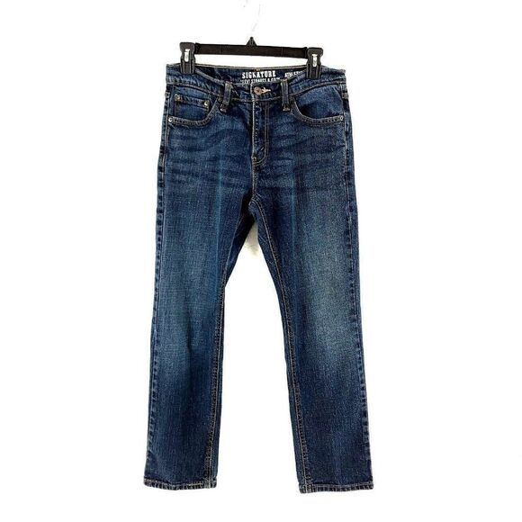 Levi's Signature Athletic Denim Cotton Denim Low Rise Whiskers Blue Jeans 30/29 - Picture 1 of 9